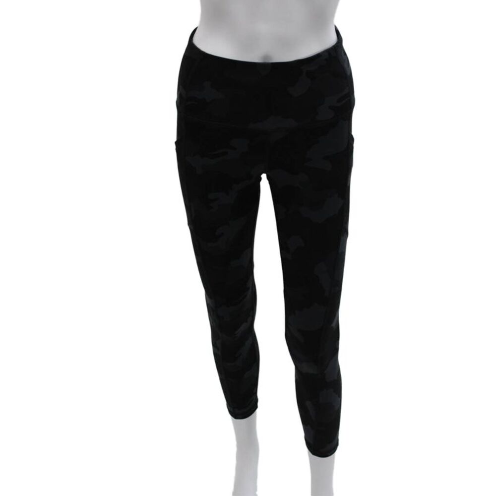 Yogalicious Womens Camouflage Ankle Leggings Black Polyester Size S